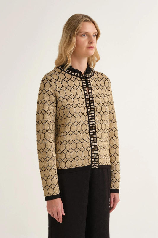 Cardigan jacquard lurex Maliparmi