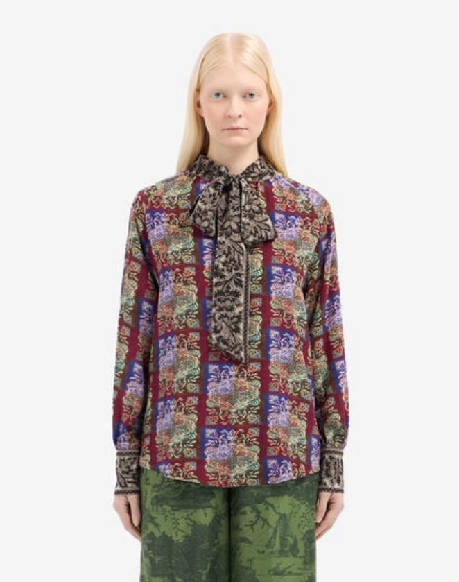 Camicia seta stampata Pierre Louis Mascia