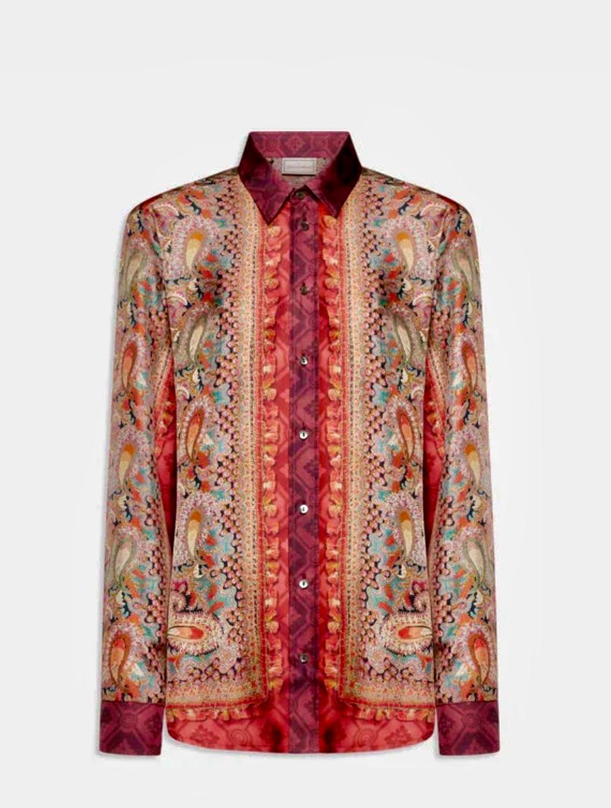 Camicia seta stampata Pierre Louis Mascia