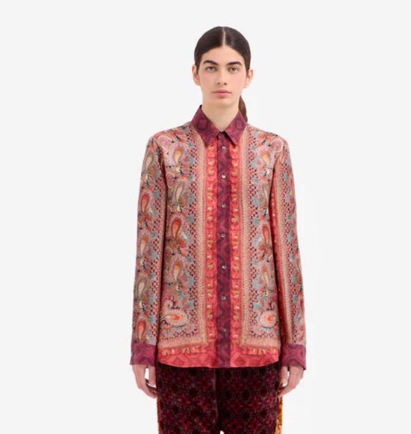 Camicia seta stampata Pierre Louis Mascia