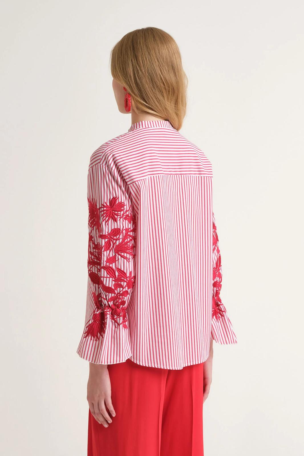 Camicia Maliparmi rigata con ricamo
