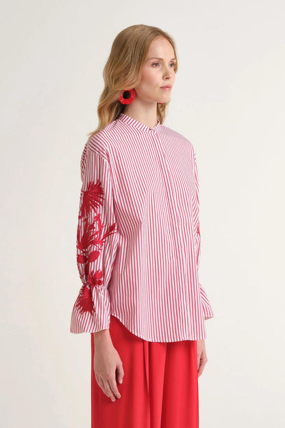 Camicia Maliparmi rigata con ricamo