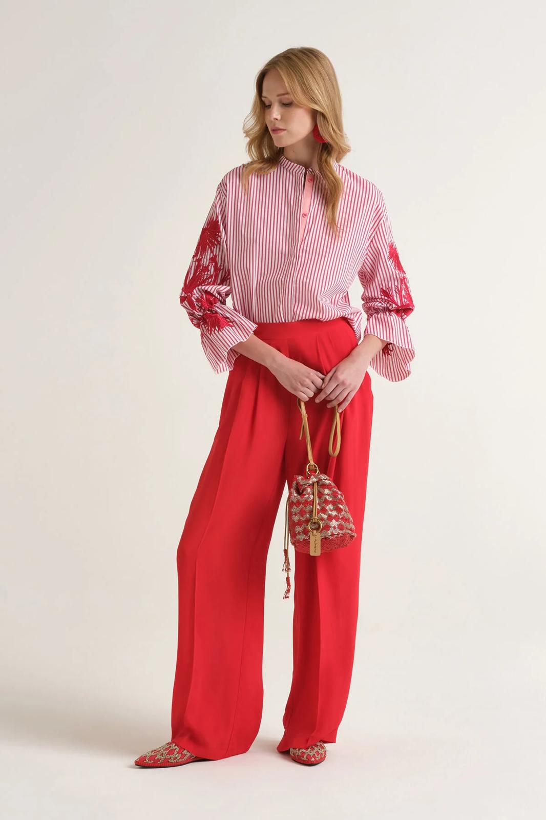 Camicia Maliparmi rigata con ricamo